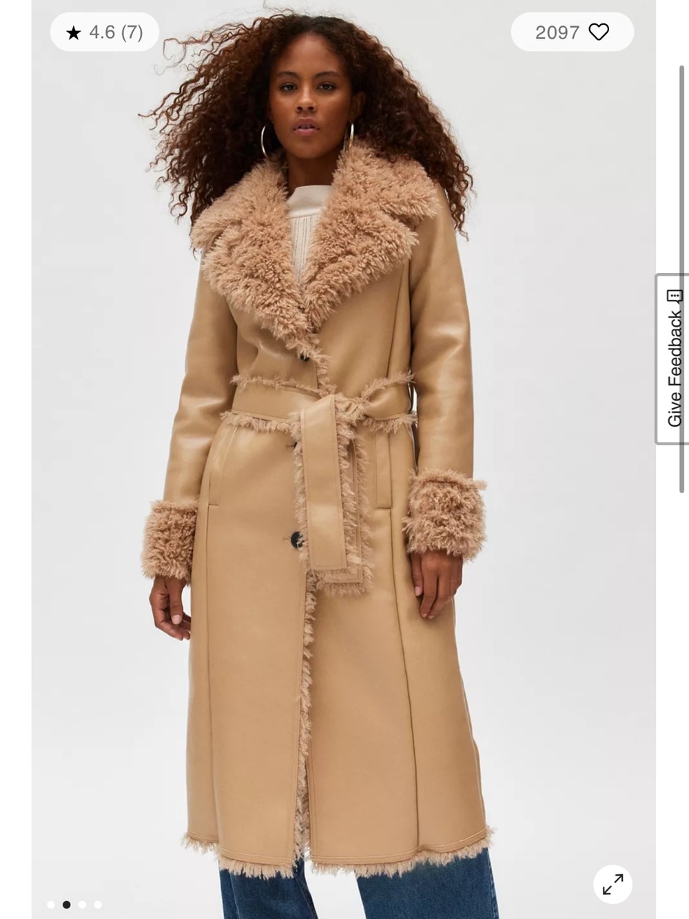 Silence + Noise - Faux Leather Trench Coat jacket